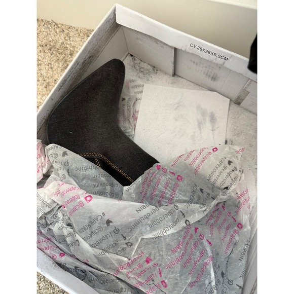 Cape Robbin Thigh-High Denim Distressed Boots with Heel – Size 6 - Picture 4 of 6